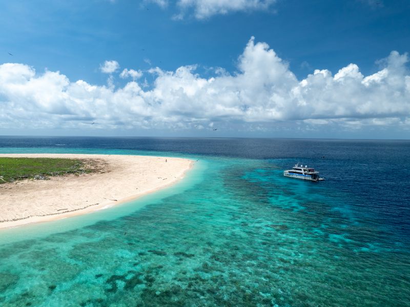 Image of Reef Ranger operating at Raine Island, supporting the Raine Island Recovery Project.